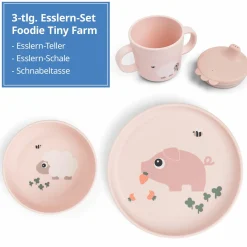 3-tlg. Esslern-Set Foodie - Tiny Farm - Powder