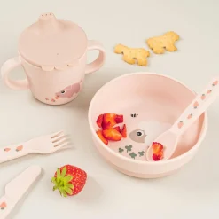 3-tlg. Esslern-Set Foodie - Tiny Farm - Powder