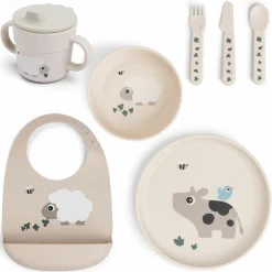 7-tlg. Esslern-Set Foodie - Tiny Farm - Sand