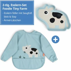 2-tlg. Esslern-Set Foodie - Tiny Farm - Blau