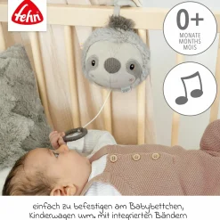 3-tlg. Geschenk-Set zur Geburt Schmusetuch, Spieluhr & Greifling - Faultier