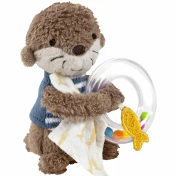 3-tlg. Geschenk-Set zur Geburt Schmusetuch, Spieluhr & Greifling - Otter