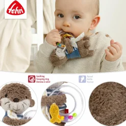 3-tlg. Geschenk-Set zur Geburt Schmusetuch, Spieluhr & Greifling - Otter