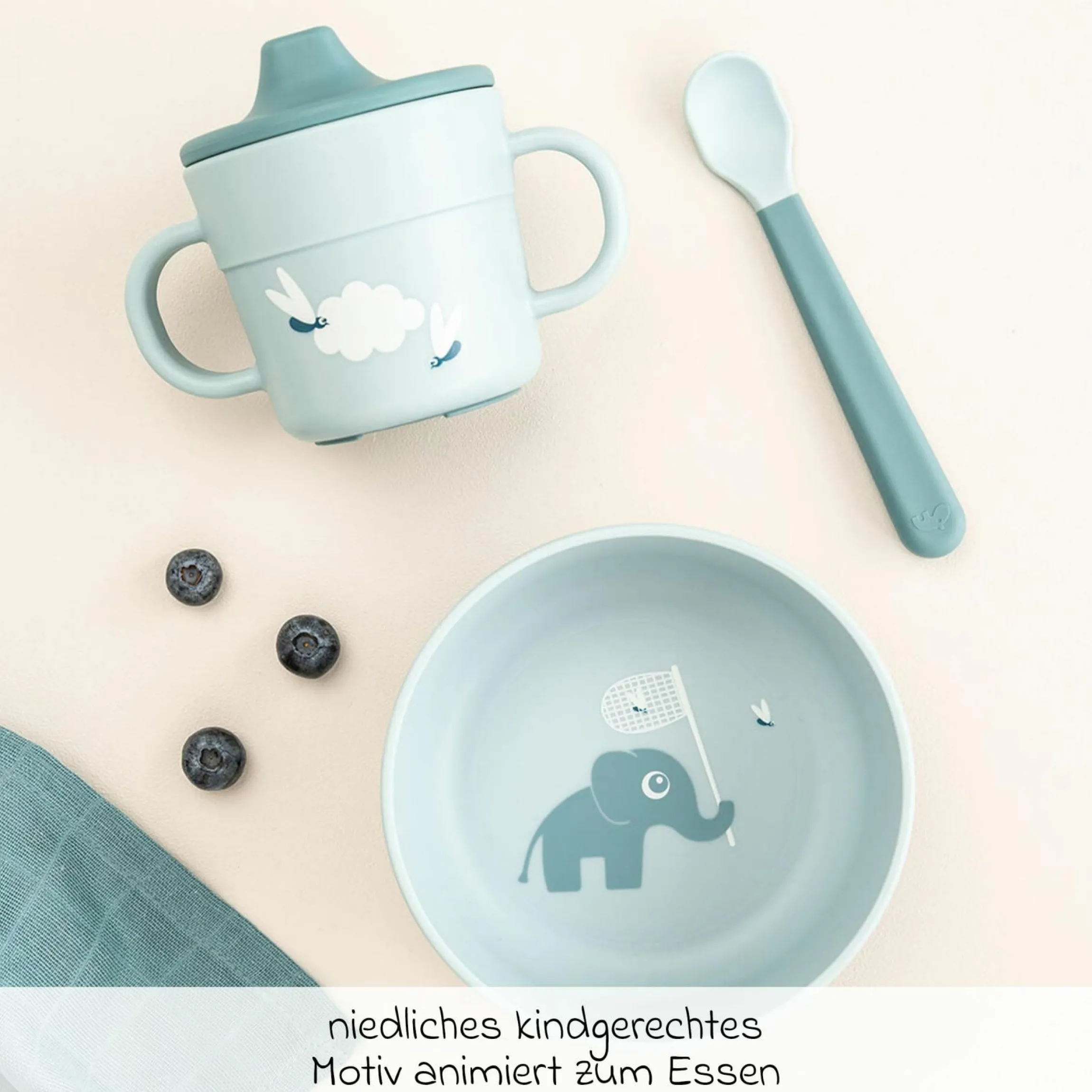 5-tlg. Geschirr-Set Foodie - Elphee - Blau