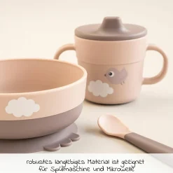 3-tlg. Geschirr-Set Foodie - Happy Clouds - Powder