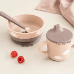3-tlg. Geschirr-Set Foodie - Happy Clouds - Powder