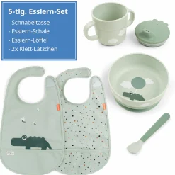 5-tlg. Geschirr-Set Foodie - Happy Clouds - Grün