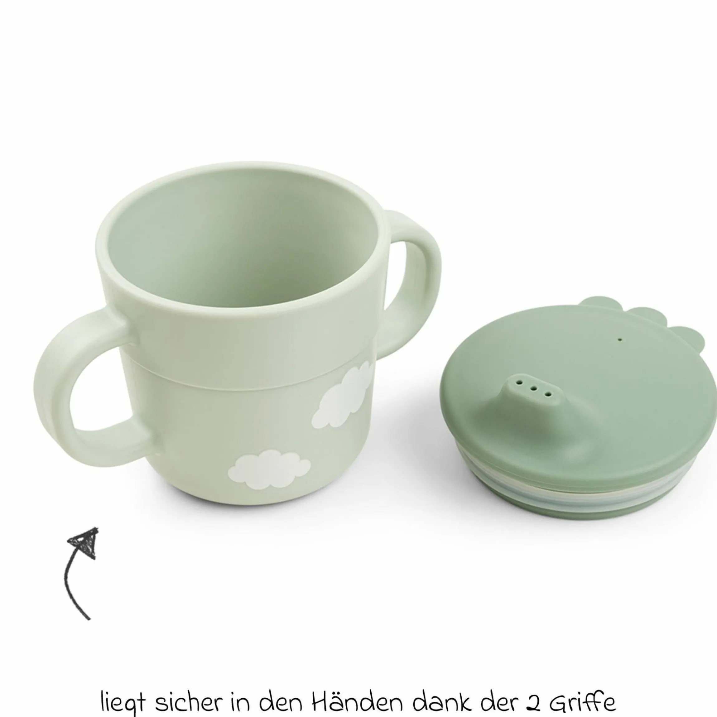 5-tlg. Geschirr-Set Foodie - Happy Clouds - Grün