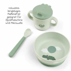 5-tlg. Geschirr-Set Foodie - Happy Clouds - Grün