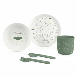 5-tlg. Geschirrset naturmeal - eco friendly - Frog