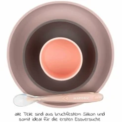 4-tlg. Geschirr-Set Silikon - Pink Eggplant
