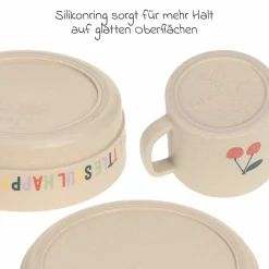 9-tlg. Geschirr-Set Zellulose - Schnabel-Tasse + Löffel + Schale + Teller + Lätzchen - Happy Fruits - Cherry