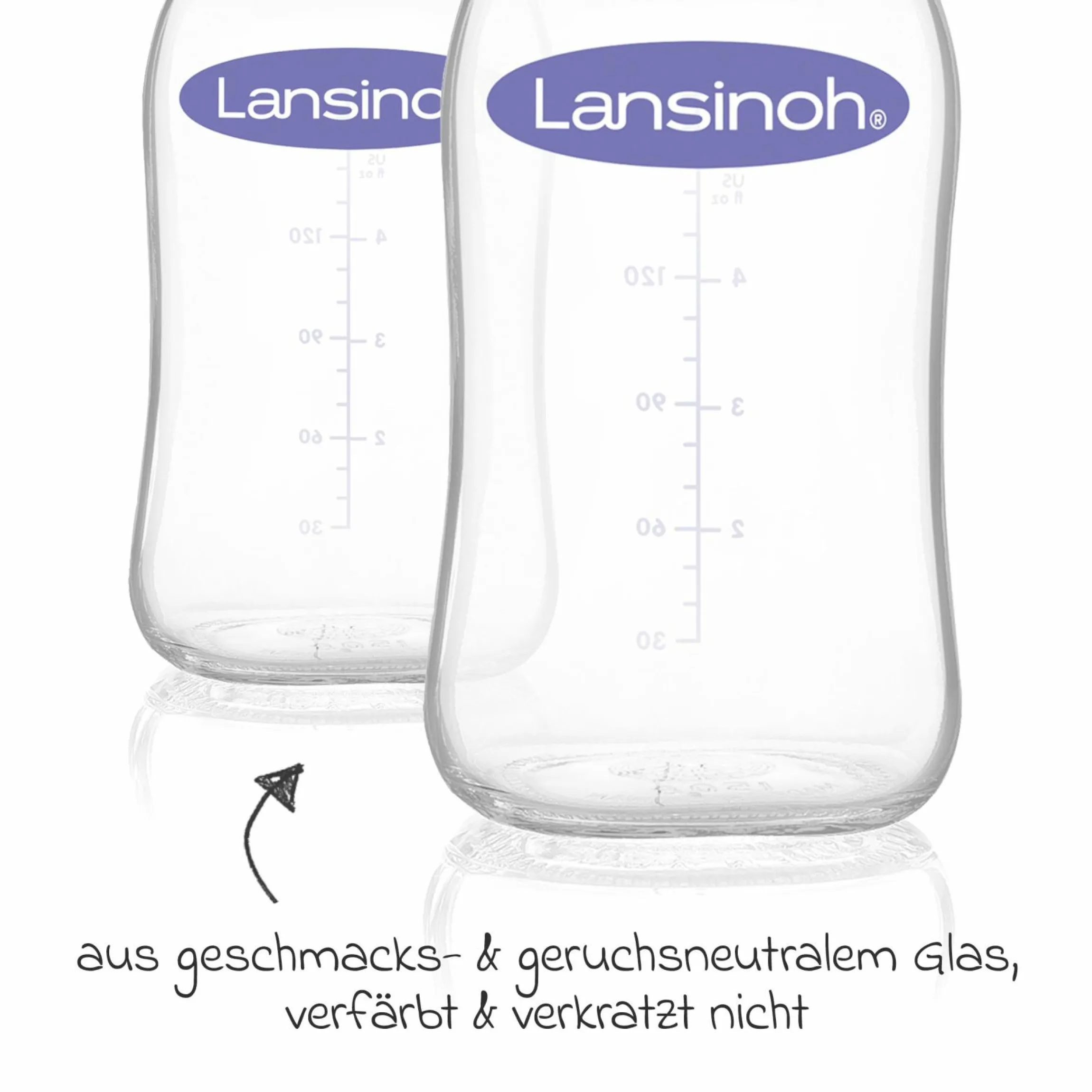 9-tlg. Glas-Flaschen-Set mit NaturalWave® Trinksauger Gr. S & M + 3 Spucktücher