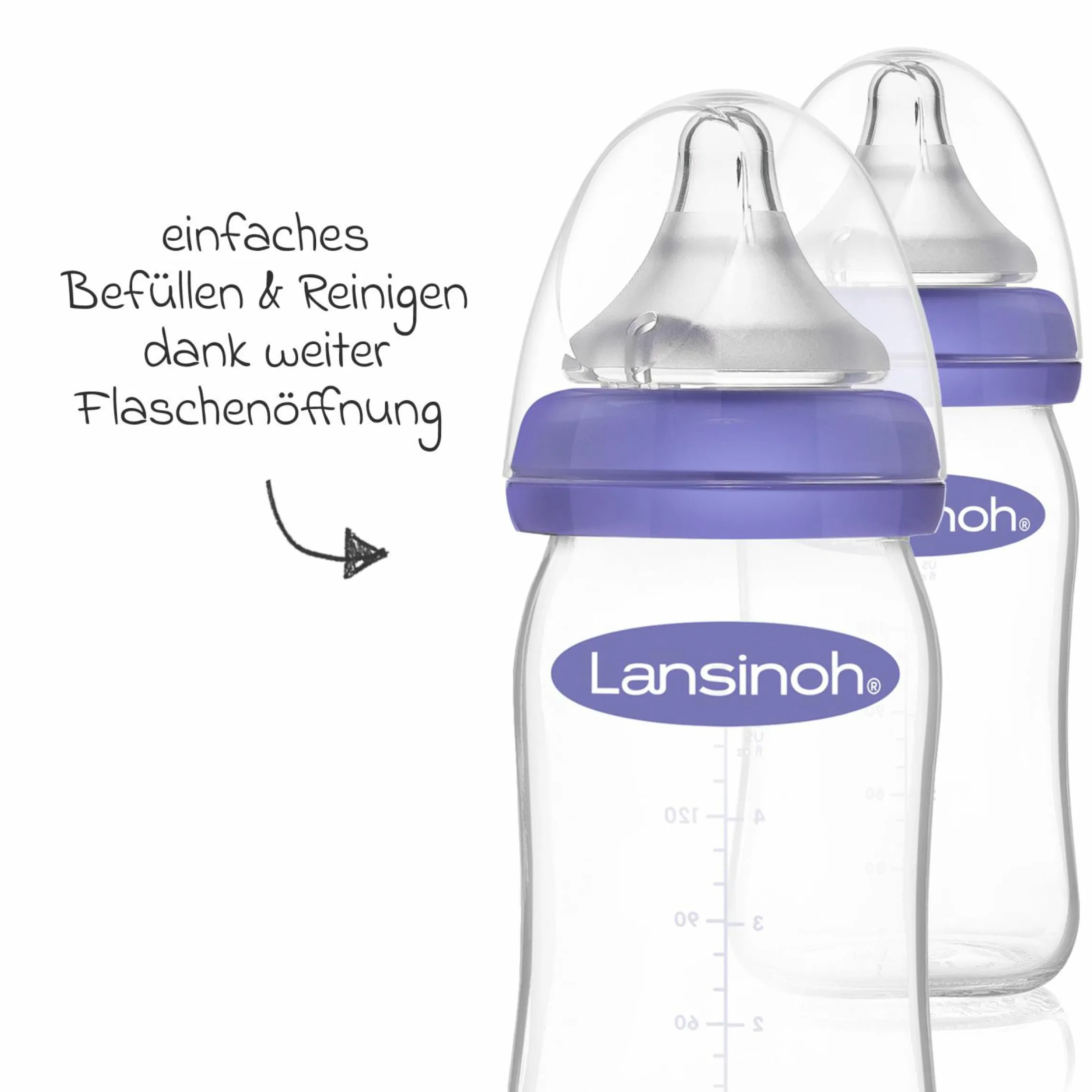 9-tlg. Glas-Flaschen-Set mit NaturalWave® Trinksauger Gr. S & M + 3 Spucktücher