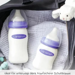 9-tlg. Glas-Flaschen-Set mit NaturalWave® Trinksauger Gr. S & M + 3 Spucktücher
