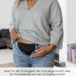 4-tlg. Hosenerweiterungs-Set Mama für ein bequemes Tragen der vorhandenen Kleidung - Schwarz - Kollektion 2024
