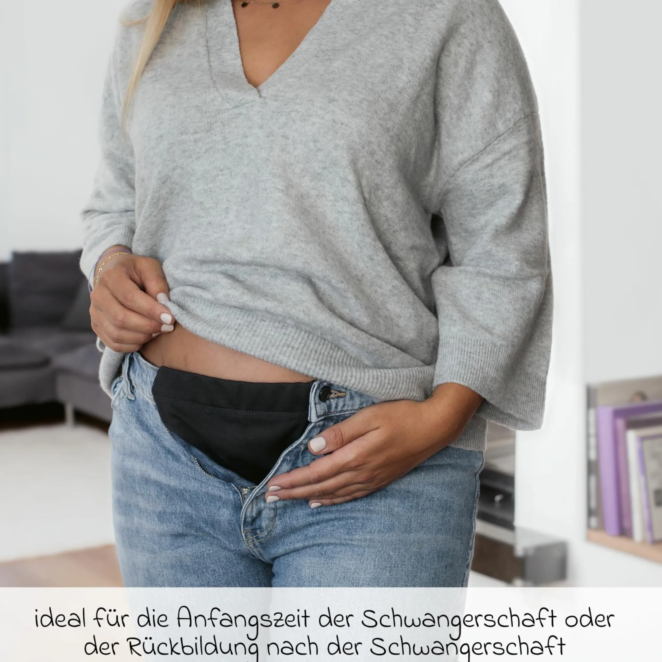 4-tlg. Hosenerweiterungs-Set Mama für ein bequemes Tragen der vorhandenen Kleidung - Schwarz - Kollektion 2024