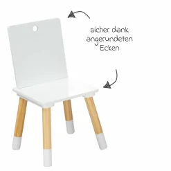 3-tlg. Kindersitzgruppe inkl. 1 Tisch mit Aufbewahrungsnetz & 2 Stühle - Weiß