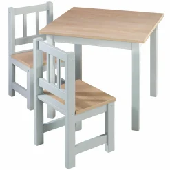 3-tlg. Kindersitzgruppe inkl. 1 Tisch & 2 Stühle - Woody - Natur Taupe