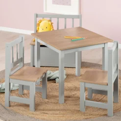 3-tlg. Kindersitzgruppe inkl. 1 Tisch & 2 Stühle - Woody - Natur Taupe
