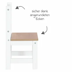 3-tlg. Kindersitzgruppe inkl. 1 Tisch & 2 Stühle - Woody - Natur Weiß