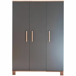 3-tlg Kinderzimmer-Set Cloe mit 3-türigem Schrank, Bett, Wickelkommode mit Wickelaufsatz - Lava Matt / Eiche Sägerau - Kollektion 2024