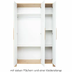 3-tlg Kinderzimmer-Set Marlon mit 3-türigem Schrank, Bett, Wickelkommode mit Wickelaufsatz - Artisan-Oak / Kreideweiß - Kollektion 2024