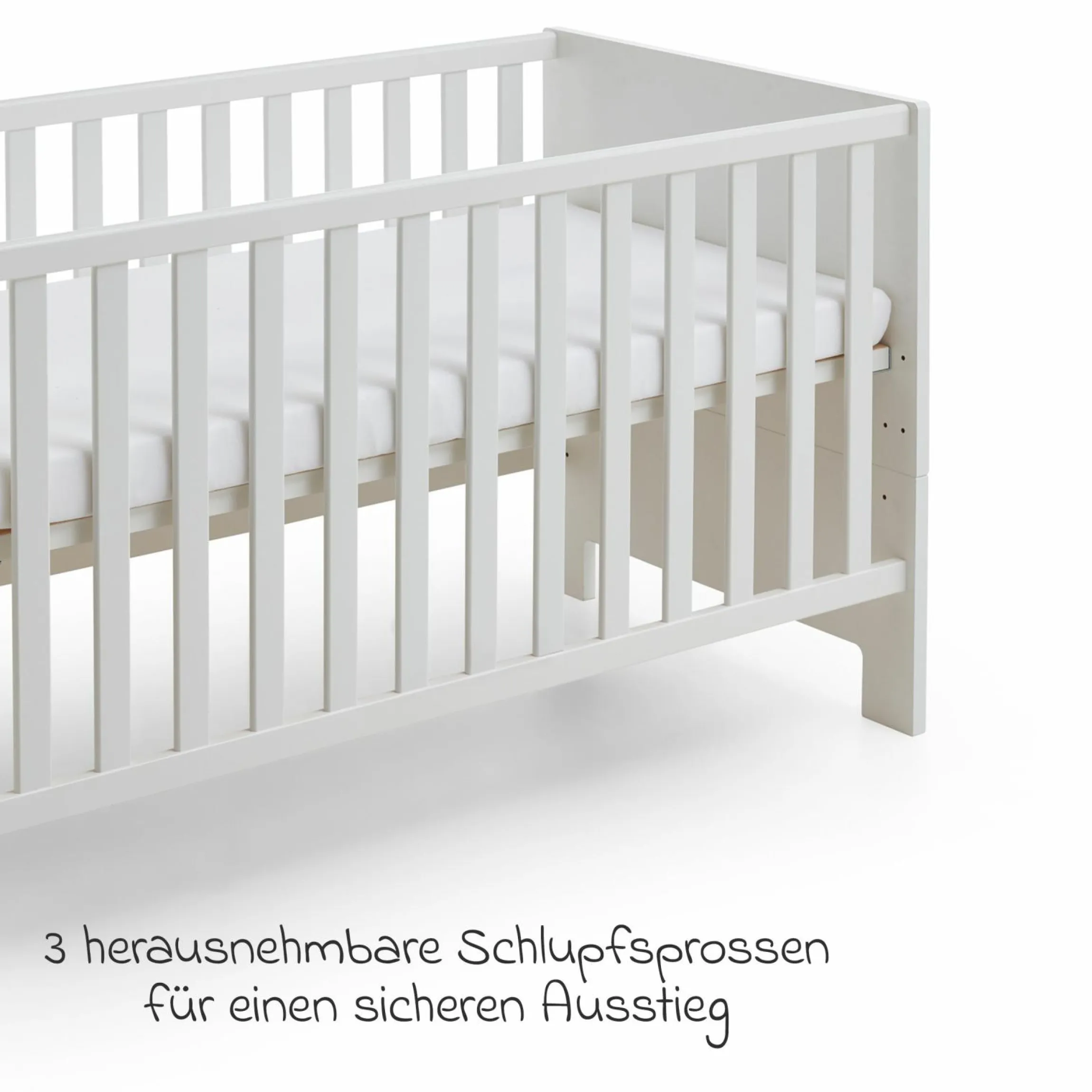 3-tlg Kinderzimmer-Set Thilo mit 3-türigem Schrank, Bett, Wickelkommode mit Wickelaufsatz - Weiß - Kollektion 2024