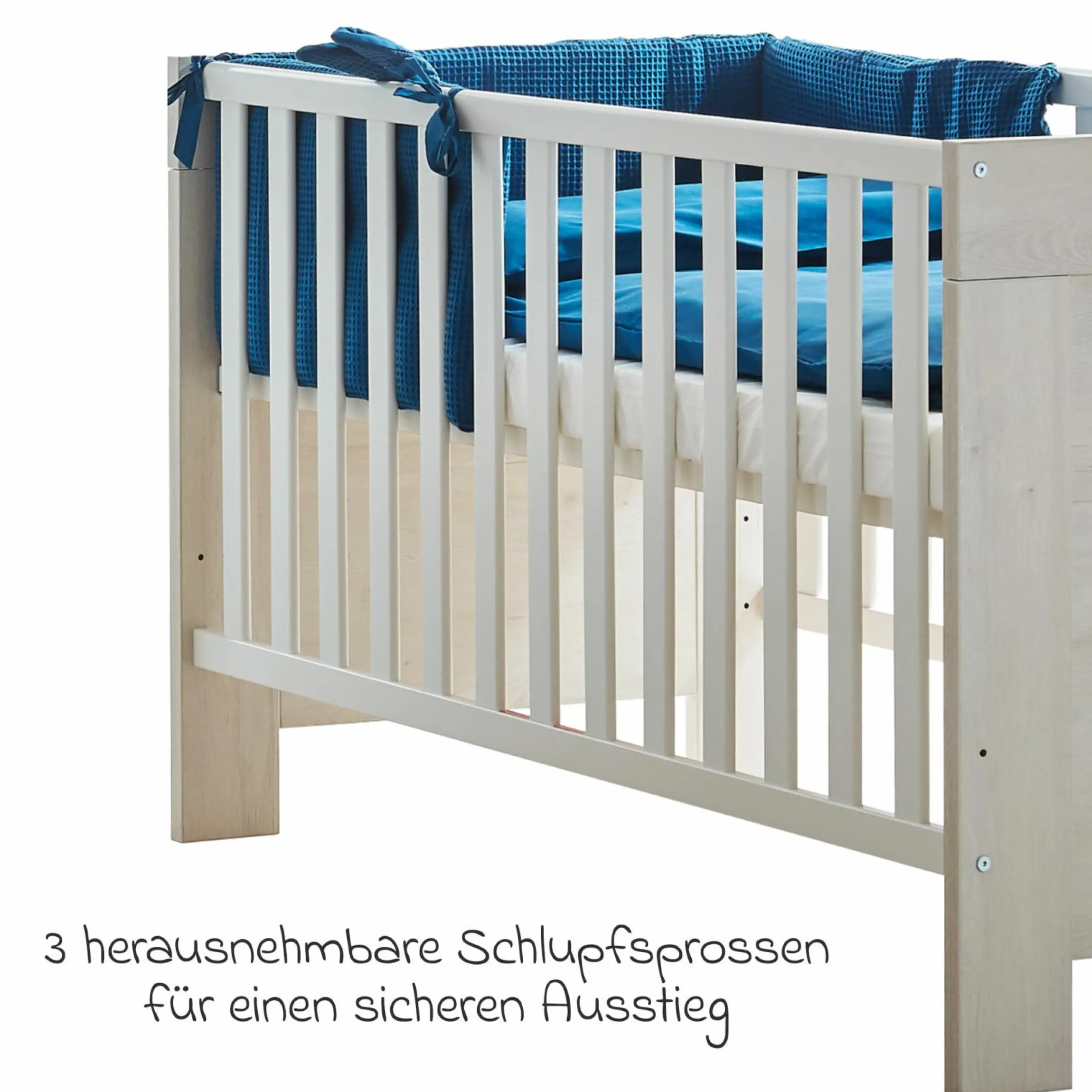 3-tlg Kinderzimmer-Set Til mit 3-türigem Schrank, Bett, extrabreite Wickelkommode mit Wickelaufsatz - Nordic Wood - Kollektion 2024