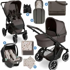 13-tlg. Kombi-Kinderwagen-Set Salsa 5 Air Starter Set inkl. Babywanne, Sportsitz, Tulip, Adapter, Wickeltasche Urban, Fußsack, Spucktücher, Magnetclip, Decke, Regenschutz & Moskitonetz - Pure - Teddy - Kollektion 2025
