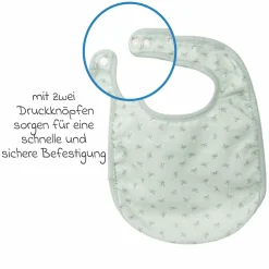 3-tlg. Lätzchen-Set mit Organic Bio-Baumwolle GOTS - Lil Planet - Frosty Green