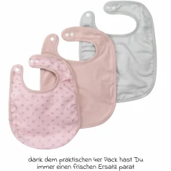 3-tlg. Lätzchen-Set mit Organic Bio-Baumwolle GOTS - Lil Planet - Rosa