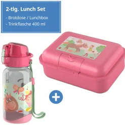2-tlg, Lunch Set Brotdose & Trinkflasche - Prinzessin & Pferd