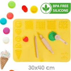 10-tlg Nachhaltiges Spielset Roba + Play-Doh mit Bastelmatte 30 x 40 cm, 6 Dosen Knetmasse, Teigrolle, Pizzaschneider & Modelierwerkzeug - Kollektion 2025