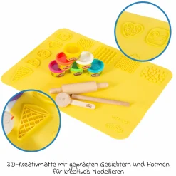 10-tlg Nachhaltiges Spielset Roba + Play-Doh mit Bastelmatte 30 x 40 cm, 6 Dosen Knetmasse, Teigrolle, Pizzaschneider & Modelierwerkzeug - Kollektion 2025