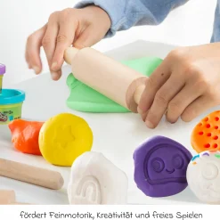 10-tlg Nachhaltiges Spielset Roba + Play-Doh mit Bastelmatte 30 x 40 cm, 6 Dosen Knetmasse, Teigrolle, Pizzaschneider & Modelierwerkzeug - Kollektion 2025