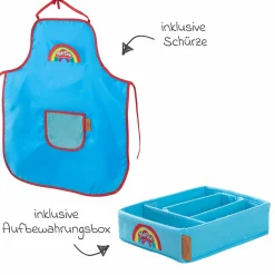 12-tlg. Nachhaltiges Spielset Roba + Play-Doh mit Bastelmatte 14,5 x 30 cm, Schürze, Box, 6 Dosen Knetmasse, Teigrolle, Pizzaschneider & Modelierwerkzeug - Kollektion 2025