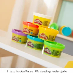 12-tlg. Nachhaltiges Spielset Roba + Play-Doh mit Bastelmatte 14,5 x 30 cm, Schürze, Box, 6 Dosen Knetmasse, Teigrolle, Pizzaschneider & Modelierwerkzeug - Kollektion 2025