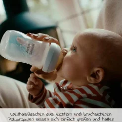 7-tlg. Neugeborenen-Starter-Set Natural Response - 5 PP-Flaschen mit Silikon-Sauger + Schnuller Ultra Soft 0-6M + Flaschenbürste