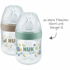 6-tlg. Perfect-Start-Set for Nature - 4x PP-Flasche (150 ml & 260 ml) + 2x Silikon-Schnuller (0-6 Monate)