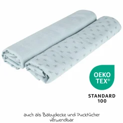 2-tlg. Puck- und Stilltuch-Set aus 100% Organic Bio-Baumwolle GOTS - Lil Planet - Türkis