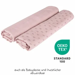 2-tlg. Puck- und Stilltuch-Set aus 100% Organic Bio-Baumwolle GOTS - Lil Planet - Rosa