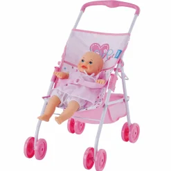 3-tlg. Puppenset - Babywippe, Buggy & Puppe (36 cm) - Love Heart