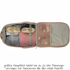 5-tlg. Reise-Set - inkl. Trolley + Washbag + Rucksack + Lunchbox + Trinkflasche - Happy Prints - Caramel