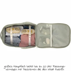 5-tlg. Reise-Set - inkl. Trolley + Washbag + Rucksack + Lunchbox + Trinkflasche - Happy Prints - Light Olive