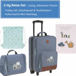 2-tlg. Reise-Set - inkl. Trolley + Washbag - Adventure Tractor