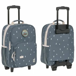 5-tlg. Reise-Set - inkl. Trolley + Washbag + Rucksack + Lunchbox + Trinkflasche - Happy Prints - Midnight Blue
