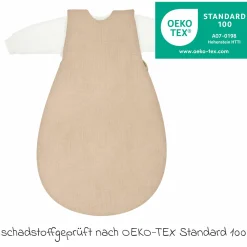 2-tlg. Schlafsack Baby-Mäxchen 4 Season Mull - Sand-Beige - Gr. 50/56