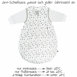 2-tlg. Schlafsack-Set - Circle Weiß Grau - Gr. 62/68