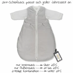 2-tlg. Schlafsack-Set - Dots - Light Taupe - Gr. 62/68